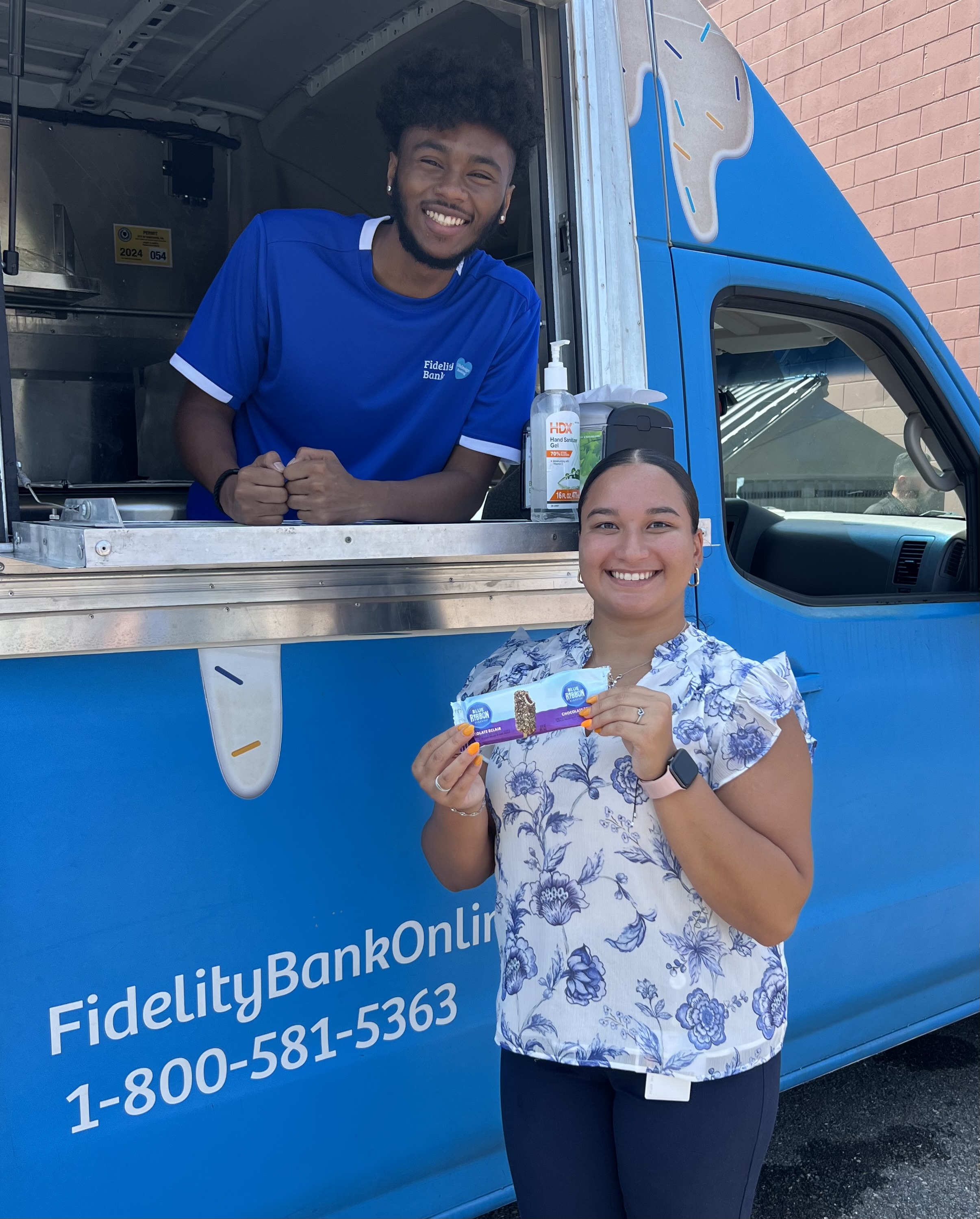 Josalyn Melendez, Summer 2025 Marketing & Communications Intern, Merrimack College and Camron Cooper, LaSalle University Business Intern with Fidelity Bank